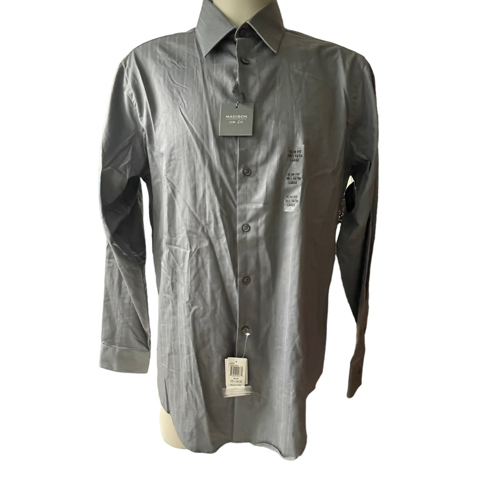 Madison LS Dress shirt Size L 16 1/2  34/35